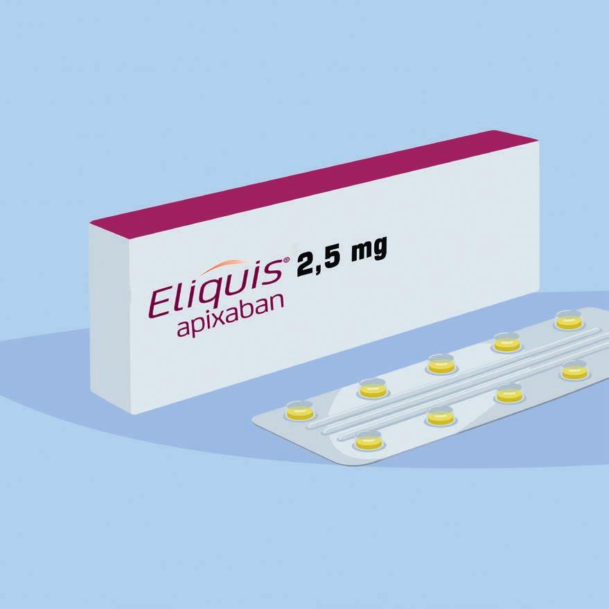 About ELIQUIS : Why has your doctor prescribed you ELIQUIS? ELIQUIS is used in adult patients to prevent blood clots from forming after hip or knee replacement surgery.