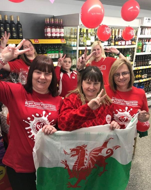 You can also show your support by purchasing an exclusive 2019 Wear Red For Wales And Velindre t-shirt, wristband or mug.