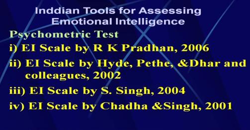 So that is why revised next revised tool of MSCE IS emotional intelligence scale this scale was based on the ability model of EI then Baron s model Baron s EQI was based on Baron s model that is