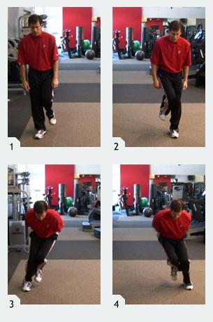 Start by standing on your right leg and jump to your side landing on your left leg. Jump back and forth maintaining a good golf posture throughout the exercise.