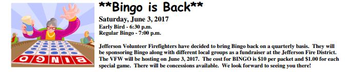 org Jefferson Fire District Meeting June 20th @ 6pm Jefferson