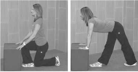 4 Assisted Runners Stretch: Helps Train Your Pelvis to Work the Right Way Hold this stretch for one minute. Kneel down in front of a chair or table that you can use to stabilize and support your body.