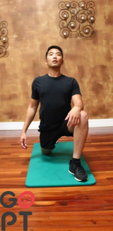 Kneeling Hip flexor stretch (+) core