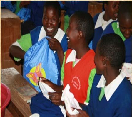 The story to date 2011: Pilot Project - 4 Schools (2 Secondary & 2 Primary); Links made with Huru International who manufacture reusable sanitary towels in Kenya.