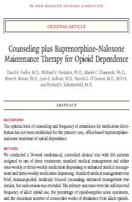 Feasibility and efficacy of buprenorphine in primary care clinic Patient experiences with buprenorphine in primary care "What do you like about drug treatment at the Primary Care Center?