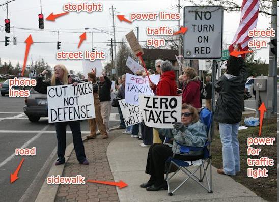 As these people protest their taxes, they fail to realize the