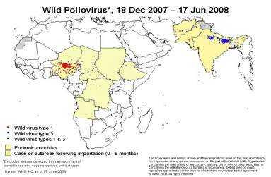 (Infectious Diseases: Polio) The incidence of polio is at its most geographically focused in history. Wild poliovirus is limited in 4 countries: Nigeria, Afghanistan, India and Pakistan.