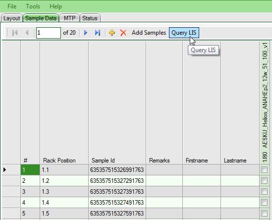 3 How to use the LIS function? 9. Make sure that all Sample IDs are entered in the list.