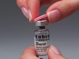 DO NOT remove the gray stopper or silver metal ring around the top of the ENBREL vial.