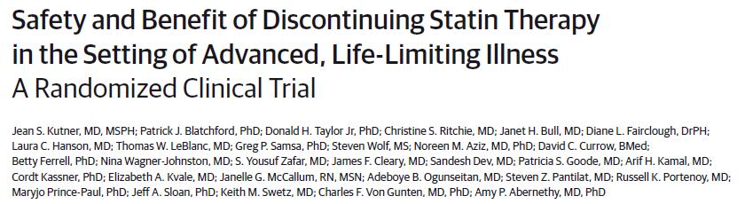 Safety of discontinuing statin