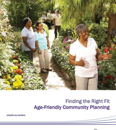 Finding the Right Fit: A Planning and Implementation Framework Explains the characteristics of an age-friendly community. Provides a one-stop shop for a broad range of existing AFC resources.