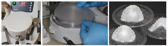 Szuhanek, C. & Grigore, A.: Vacuumformed Thermoplastic Aligners in Orthodontics After the Isofolan foil is manufactured, the foil for the aligner is prepared.