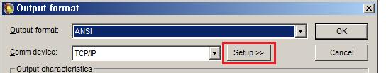 Click Setup>> button next in the Comm device selection Enter 127.0.0.1 in the edit box, then click the OK button.