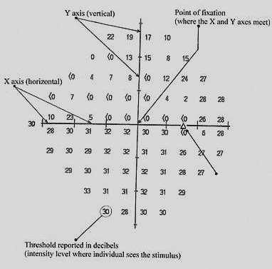 Numeric threshold values The tested points are spaced in an equidistant grid pattern, with each point 6 degrees apart