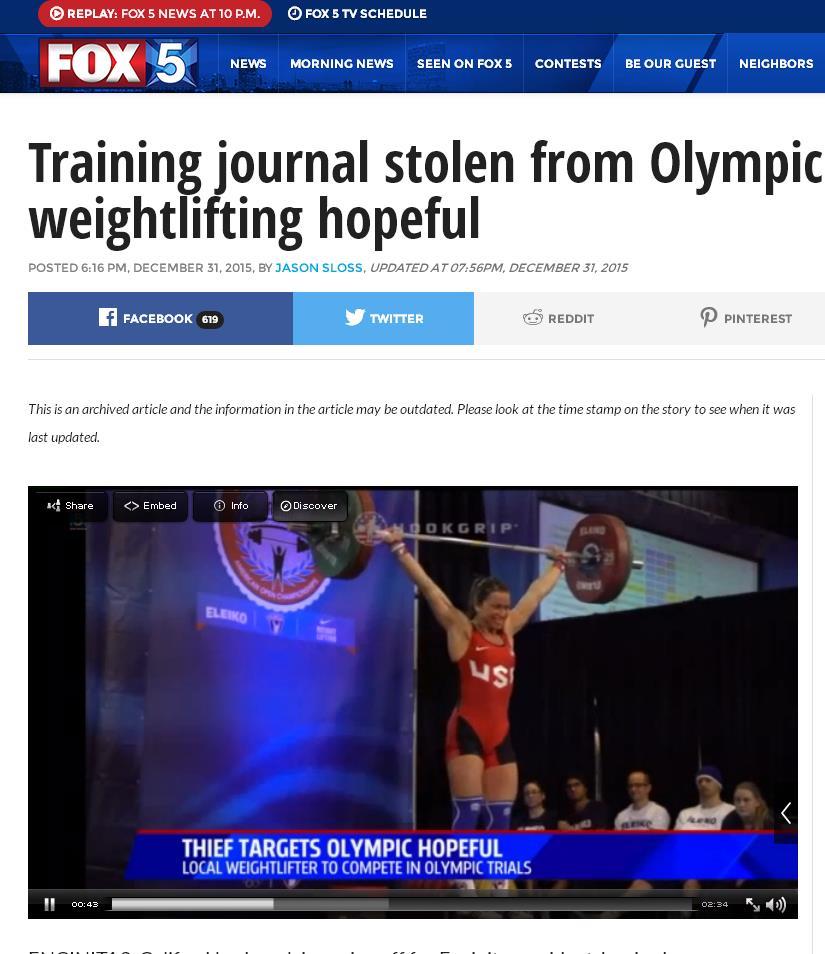 Jessica Lucero http://fox5sandiego.com/2015/12/31/olympic-hopeful-robbed-of-her-training-journal/ ENCINITAS, Calif.