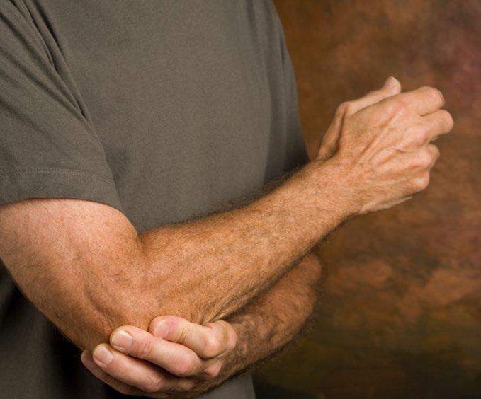 ELBOW PAIN Summary Elbow pain is most commonly a gradual onset of pain through overuse, but a direct blow, forced movement, or fall onto the arm can also cause issues.