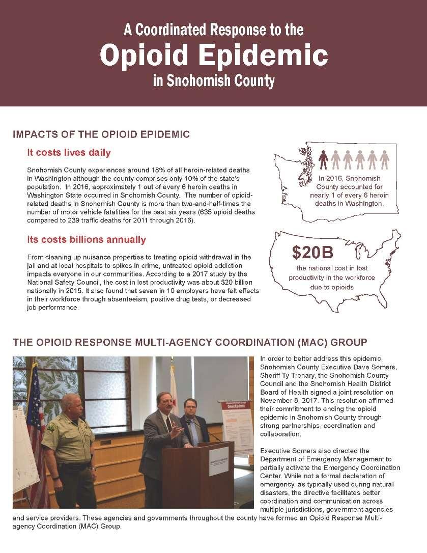 Timeline of MAC Group The Snohomish County Opioid Response MAC Group began meeting in late-summer 2017 Officially launched on November 20,