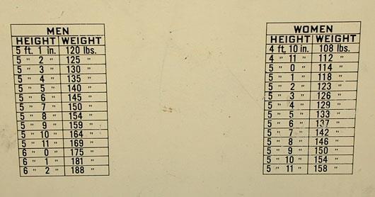 Height/weight ratio charts are a very general guideline to health, and no where