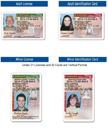 Prevent Underage Drinking Florida Identification Tips State of Florida Licenses come in vertical format and horizontal format.