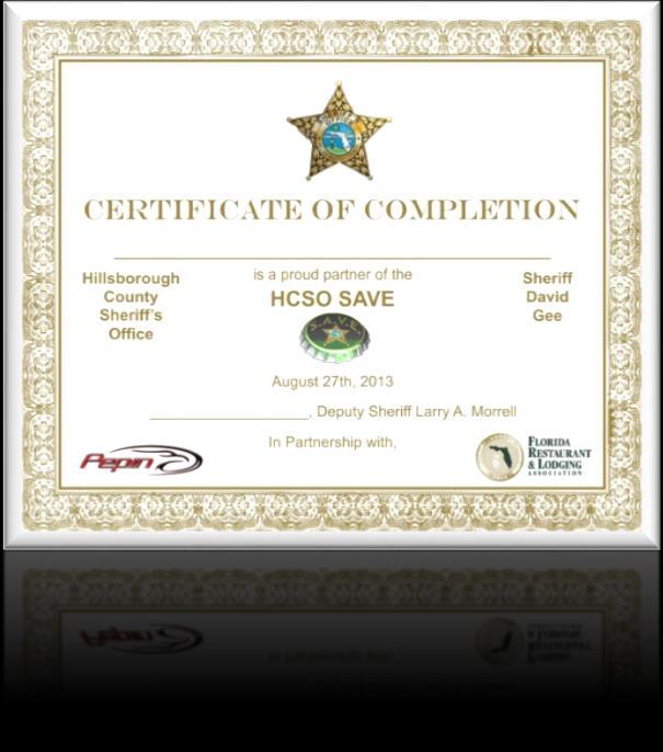 Certificate of Completion Please don t