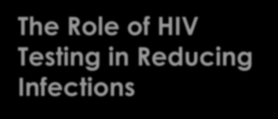 The Role of HIV Testing in Reducing Infections It is estimated