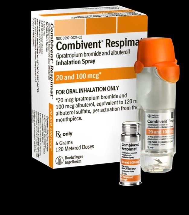 New Delivery Mechanism COMBIVENT RESPIMAT is a propellant-free inhaler with the 2-in-1 COPD efficacy of COMBIVENT Inhalation Aerosol 1 COMBIVENT RESPIMAT has