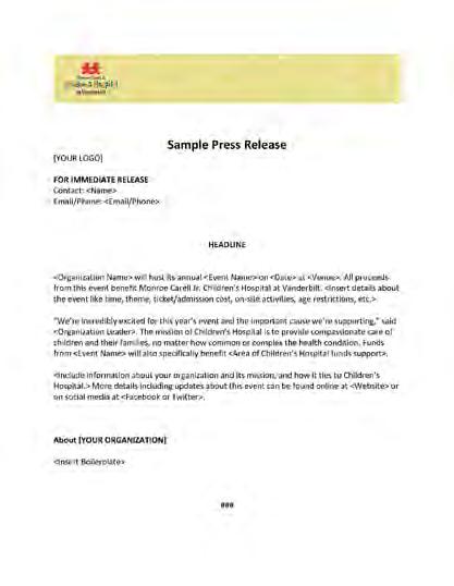 Budget Worksheet Sample Press Release 12