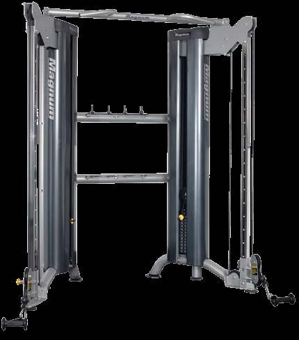 Fully enclosed angled weight stacks create a space efficient personal training area.