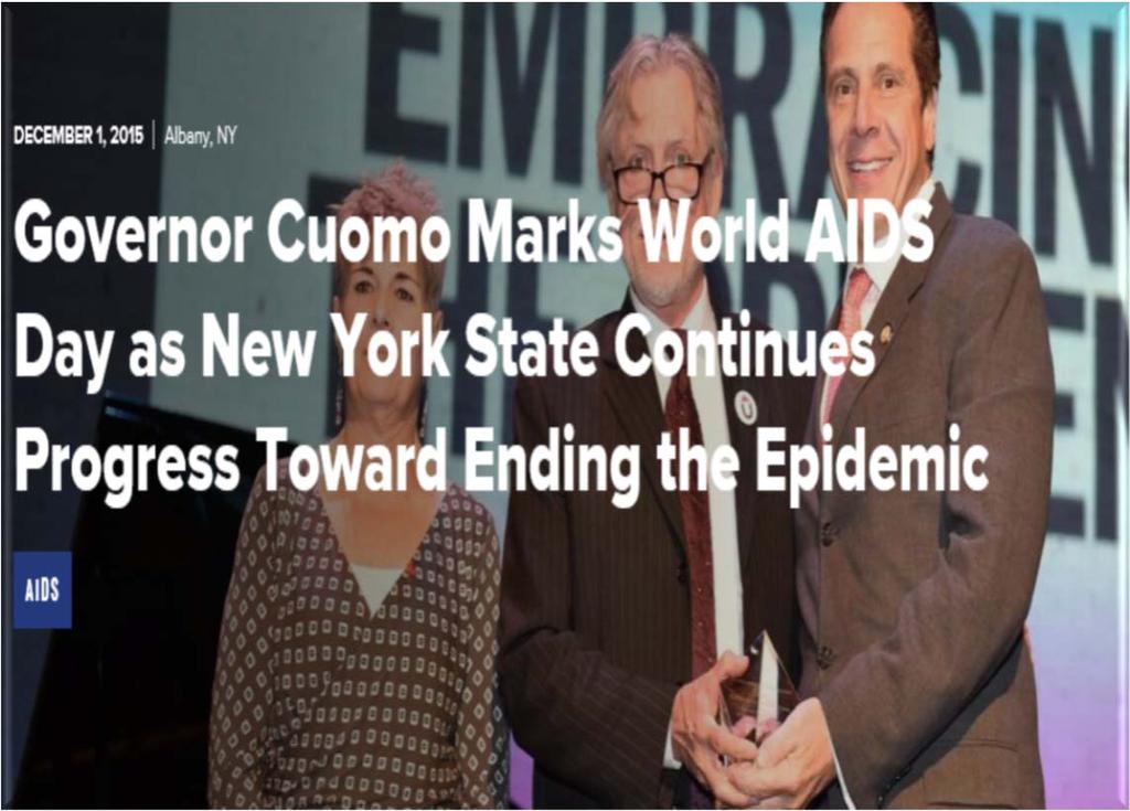13 The NYS Investment Governor Cuomo also made a series of announcements regarding the next phase of New York State s Plan to End the AIDS Epidemic in the State.