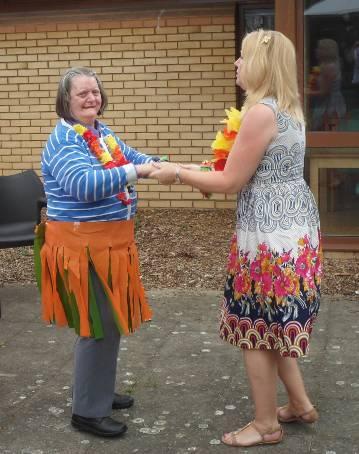 Hula skirts and garlands were supplied and a good time was had by all. A big thank you to Ellen, who organised the event!