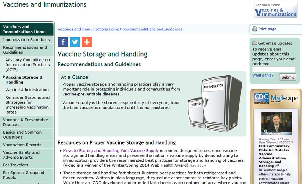 CDC Storage and Handling http://www.cdc.