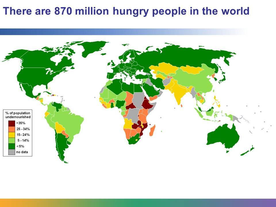 The number of undernourished people in the world is humbling.