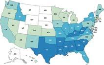 U S Cervix cancer death rates 2007 (per 100,000) age adjusted Dark blue 2.9 4.2 Light blue 2.5 2.