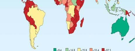 Asia, sub Saharan Africa, South & Central America. Fewer than 5% screened.