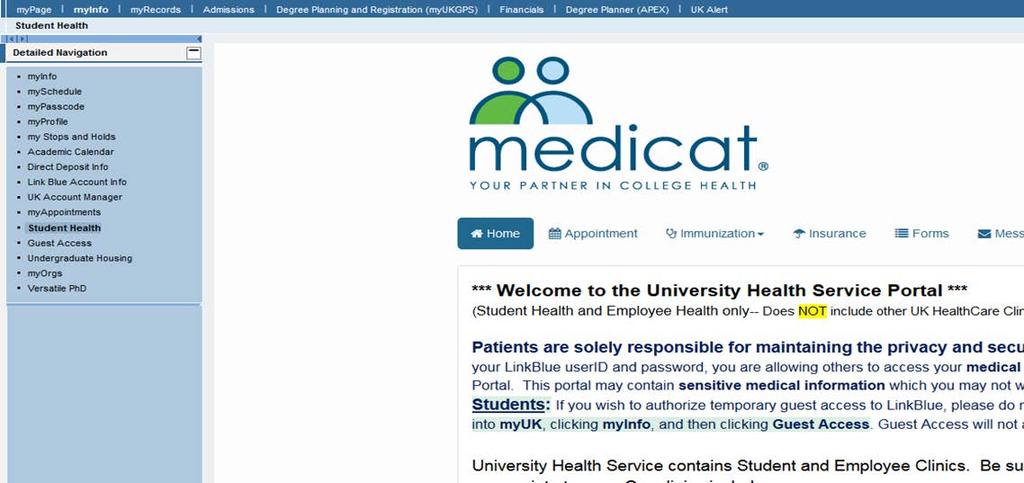 Compliance Form You can get your compliance form online by uploading your immunization records to your MyUK student health portal.
