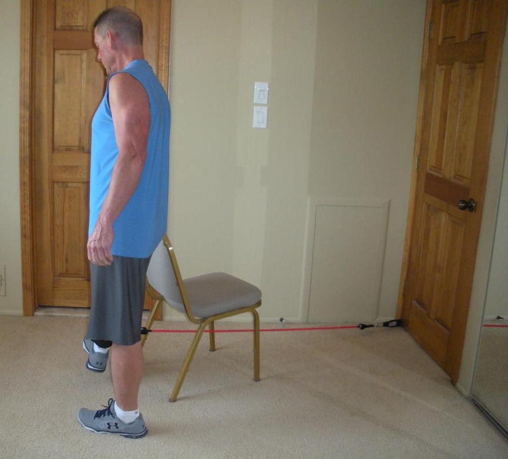 Inner Thigh Adduction Leaning on stable chair for balance Keep