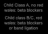 prophylaxis Child Class A, no red wales: beta blockers Child class B/C,