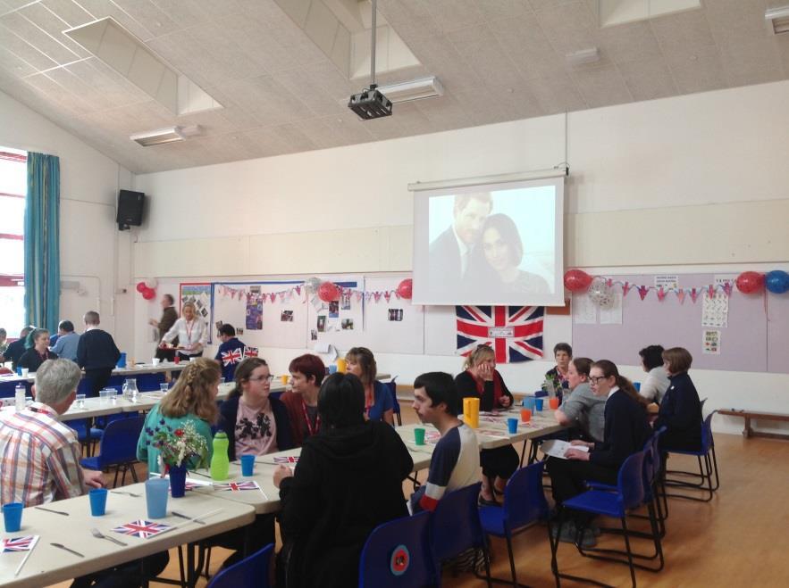On Friday 18 th May the whole school were invited to a banquet lunch to celebrate the royal wedding of Prince Harry and Meghan Markle and the FA Cup Final.