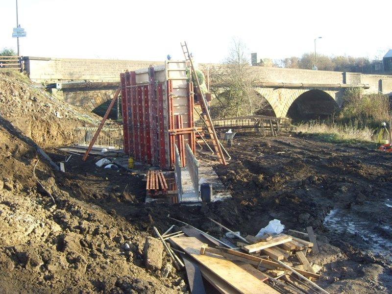 construction works being carried out to the west of River