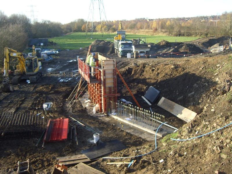 Photograph 7 Abutment construction works being