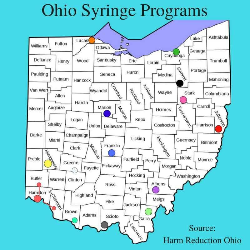 Availability SSPs in Ohio 10 14 syringe programs Operating in 16 counties Providing