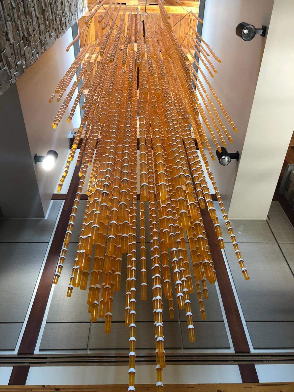 Use Only As Directed Push Pill bottle chandelier: The chandelier has been displayed in several hospitals.