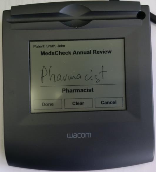 Have the pharmacist sign the electronic signature