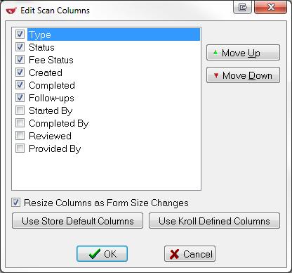 To adjust the columns that appear on this screen, select Extra Functions > Change Columns.