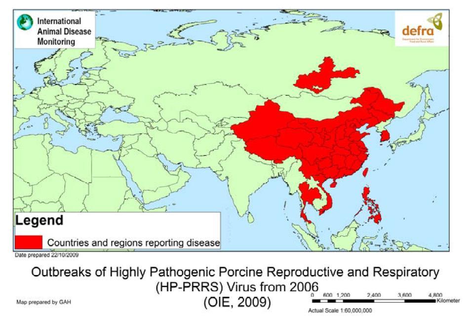Nov. 9-10, 2010 The 3 rd Regional Epidemiology Study Model Workshop Outbreaks of HP-PRRS in the world Defra (Department for