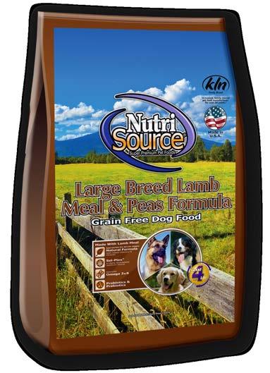 NutriSource Lamb Meal & Peas Forumla Grain Free is made with nutritionally superior lamb meal that features excellent palatability, digestibility, and taste dogs love.