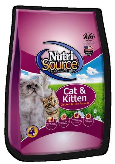 NutriSource Cat & Kitten Food provides every nutrient your cat needs and has a great chicken taste that cats love.