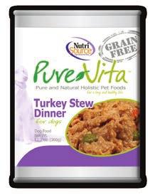 PureVita Turkey Stew Dinner Dog Food is formulated to meet the nutritional levels established by the Association of American Feed Control Officials (AAFCO) Dog Food Nutrient Profiles for all life