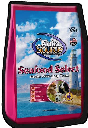 Seafood Select Grain Free Dog Food Made With Real Salmon Salmon, menhaden fish meal, peas, pea flour, pea starch, chicken fat (preserved with mixed tocopherols and citric acid), alfalfa meal, natural