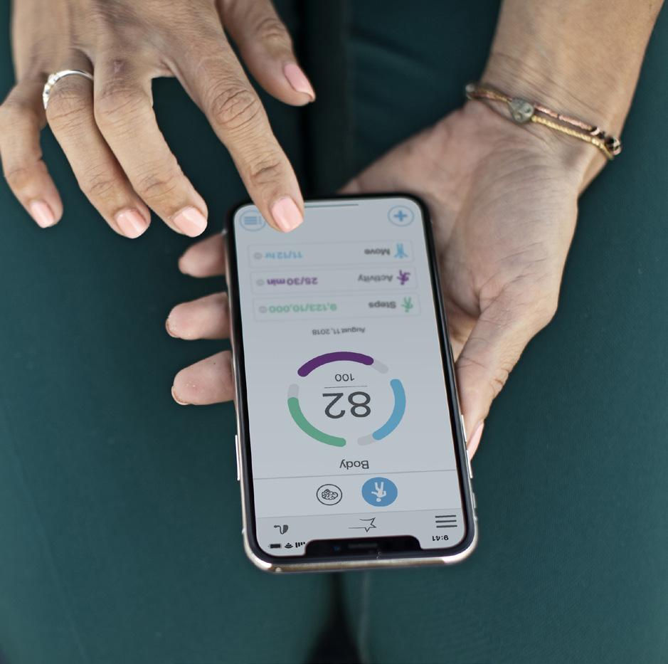 The Thrive Wellness score, with Body and Brain tracking, allows patients to monitor their daily, physical and mental activities,